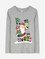 Langarmshirt - Christmas - grau