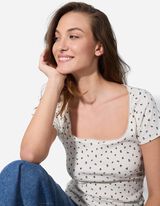 T-Shirt - Allover-Print - weiß