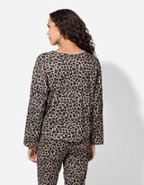 Pyžamový vrchný diel - Bavlna - bezova