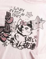 Langarmshirt - Frontprint - Rosa