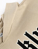 Bluză cu glugă - Imprimeu mesaj - Bej