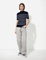 Camicia in maglia - Collo alla coreana - blu scuro