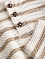 Langarmshirt - Waffelstruktur - Beige