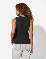 Weste - Webstoff - schwarz