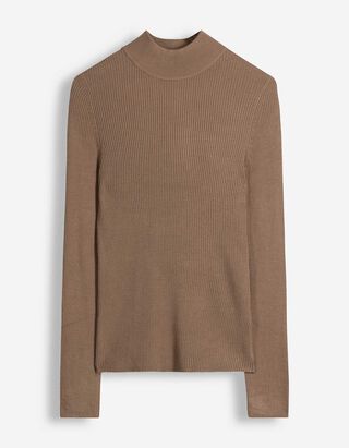 Pullover - Rippenstruktur - Braun