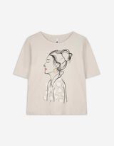 T-Shirt - Stickereien - beige