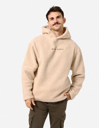 Sweatshirt - Teddyfell - Beige