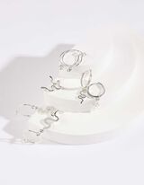 Oorbellen - Set van 4 - zilver