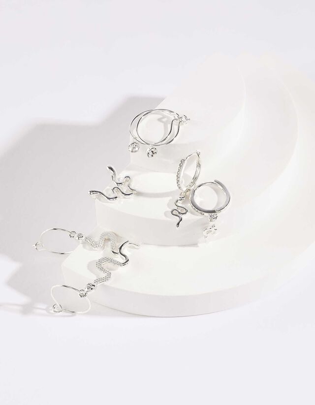 Oorbellen - Set van 4 - zilver