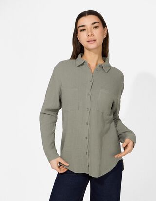 Bluse - einfarbig - gr&uuml;n