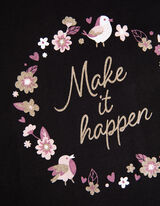 Bluză de corp cu mânecă lungă - Imprimeu sclipici - Negru