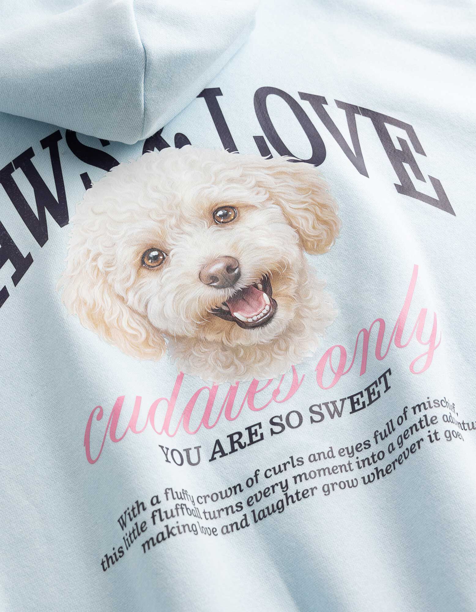 Sweatshirt - Voorkantprint - Lichtblauw