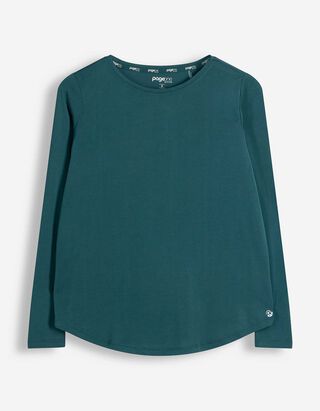 Langarmshirt - Atmungsaktiv - Petrol