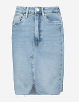 Denim rok - Gerafelde zomen - lichtblauw
