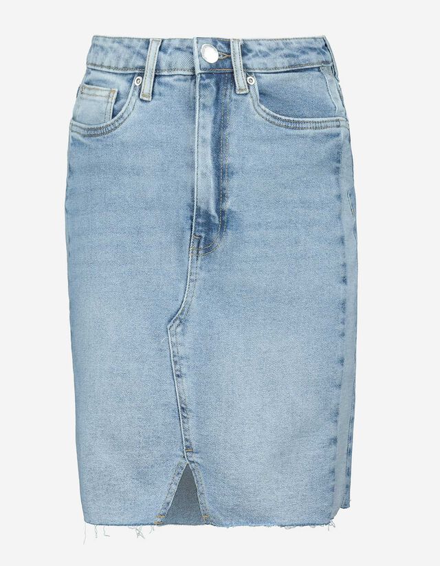 Denim rok - Gerafelde zomen - lichtblauw
