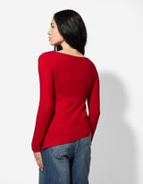 Langarmshirt - Asymmetrisch - rot