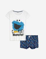 Pyjama Set aus Shirt und Shorts - Disney-Print - weiß