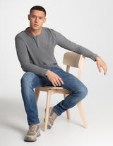 Tričko s dlhými rukávmi - Nášivka - tmavozelena