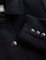 Mantel - Wol look - Donkerblauw