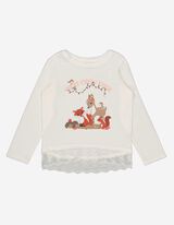 Mädchen Pullover - Spitzenbesatz