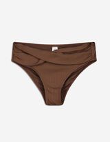 dół od bikini - cienki prążek - ciemny brazowy