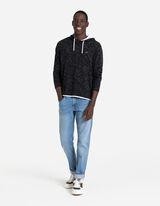 koszulka z długim rękawem - kaptur z troczkiem - czarny