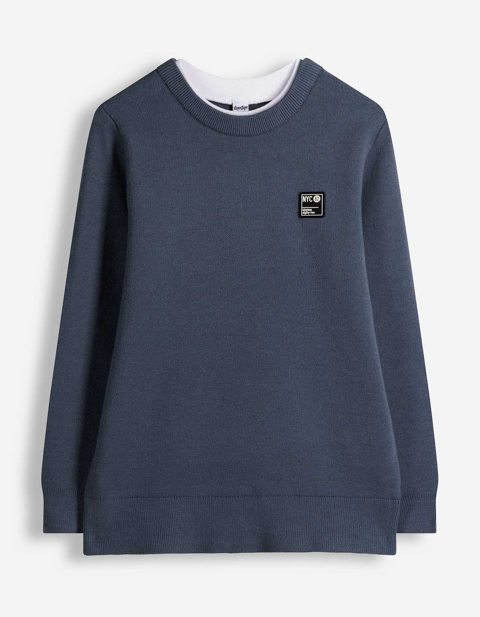 Pullover - Labelpatch - Dunkelblau