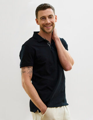 Poloshirt - einfarbig - schwarz