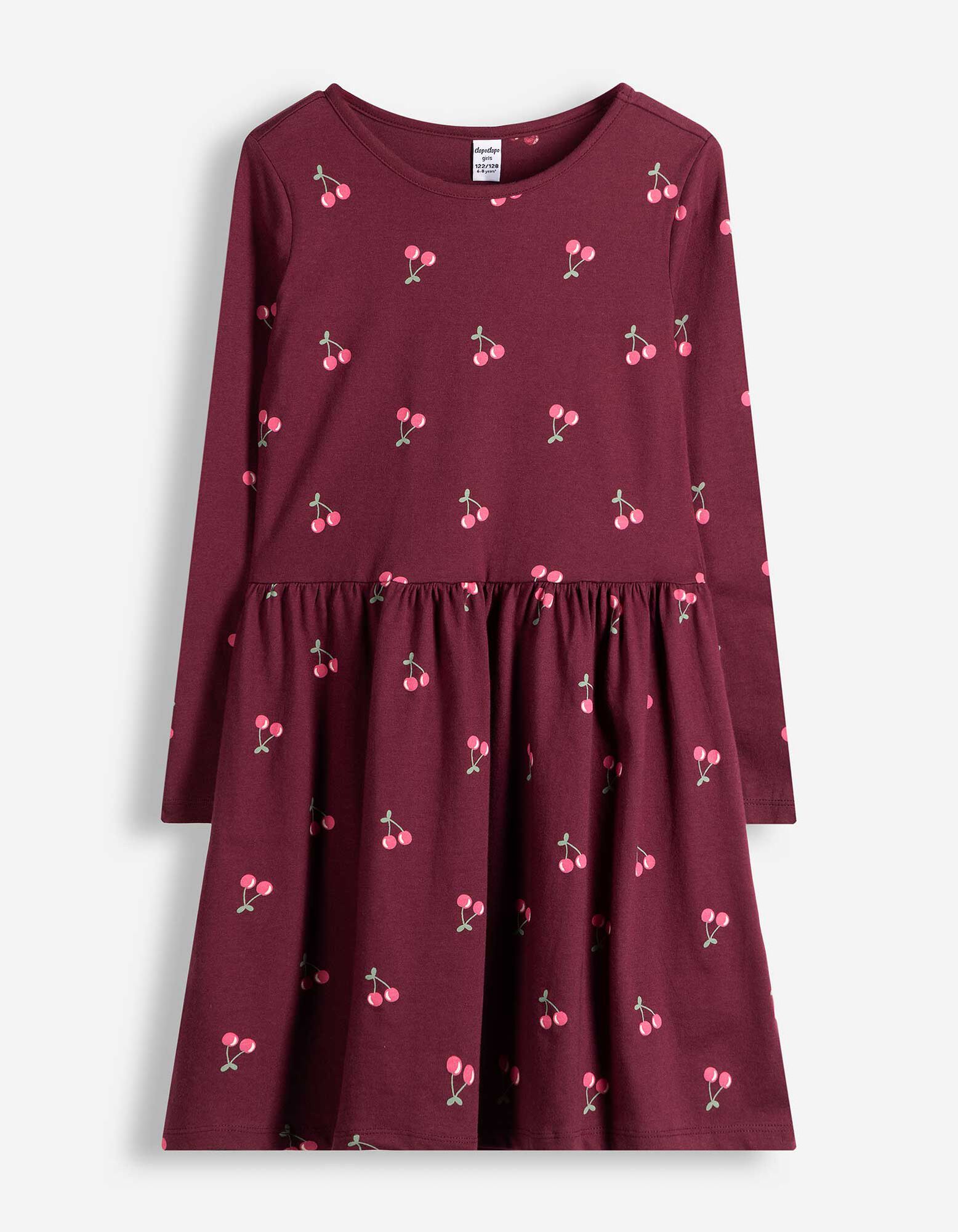 Jurk - Print all-over - Donkerrood