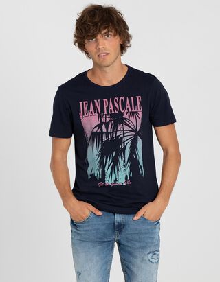 T-shirt - Imprim&eacute; - Bleu fonc&eacute;