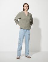 Bluse - einfarbig - hellgrün