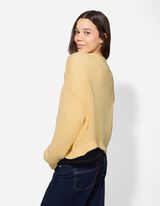 Cardigan - weite &Auml;rmel - hellgelb