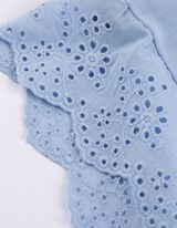 Tričko - Dírkovaná krajka - svetle  modra