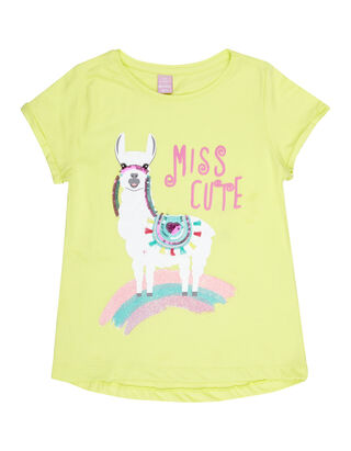 M&auml;dchen T-Shirt mit Lama-Print