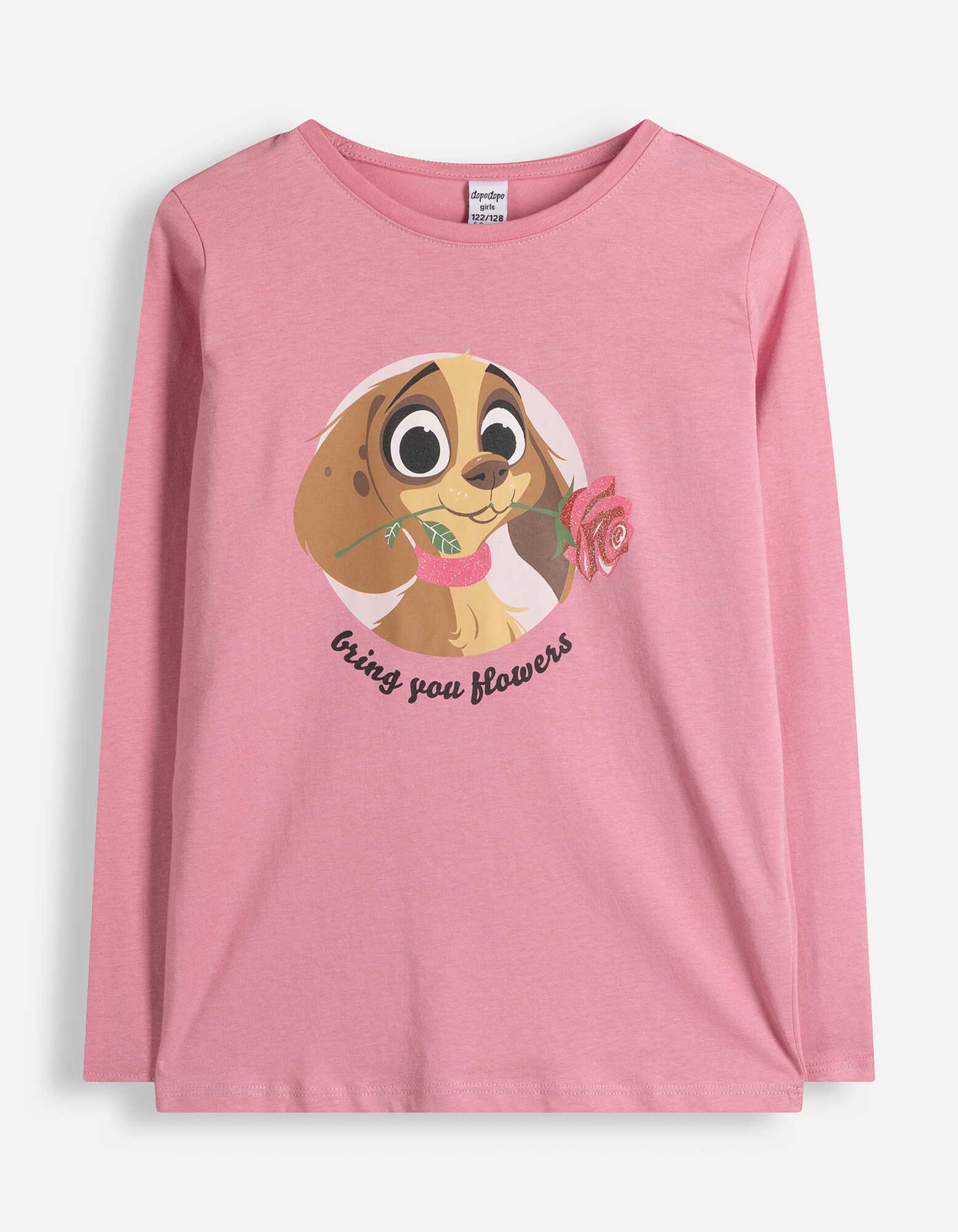 Langarmshirt - Print - Rosa