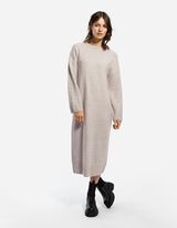 Gebreide jurk - Kuitlengte - beige