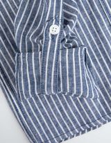 Overhemd - Linnenmix - donkerblauw