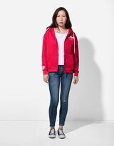 Propínací mikina - Nadměrný střih Oversized Fit - tmave cervená