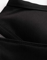 Ensemble haut de bikini et slip de bikini - Mati&egrave;re structur&eacute;e - noir