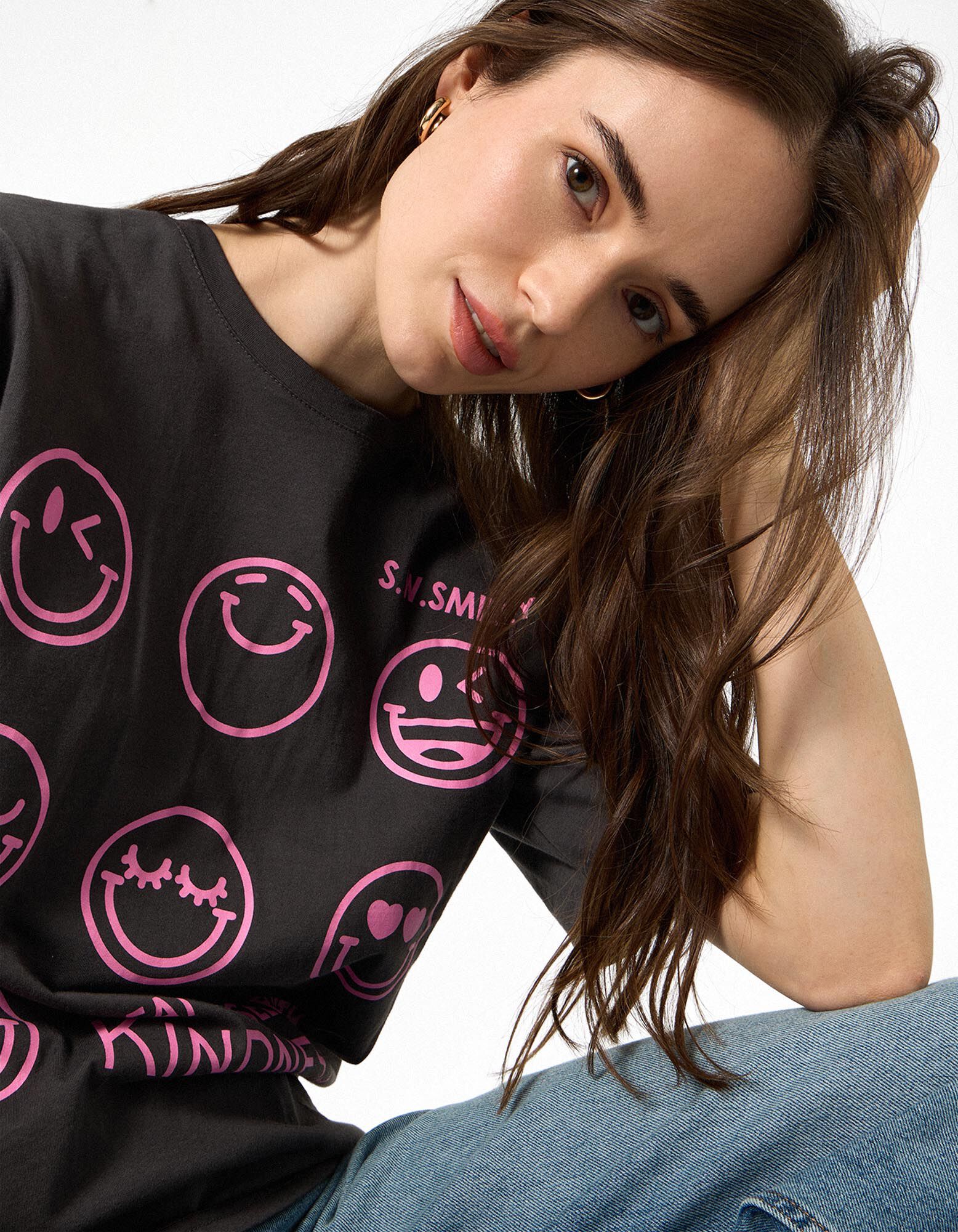 T-Shirt - S.W.SMILEY - Dunkelgrau