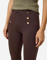 Leggings - Zierkn&ouml;pfe - Dunkelbraun