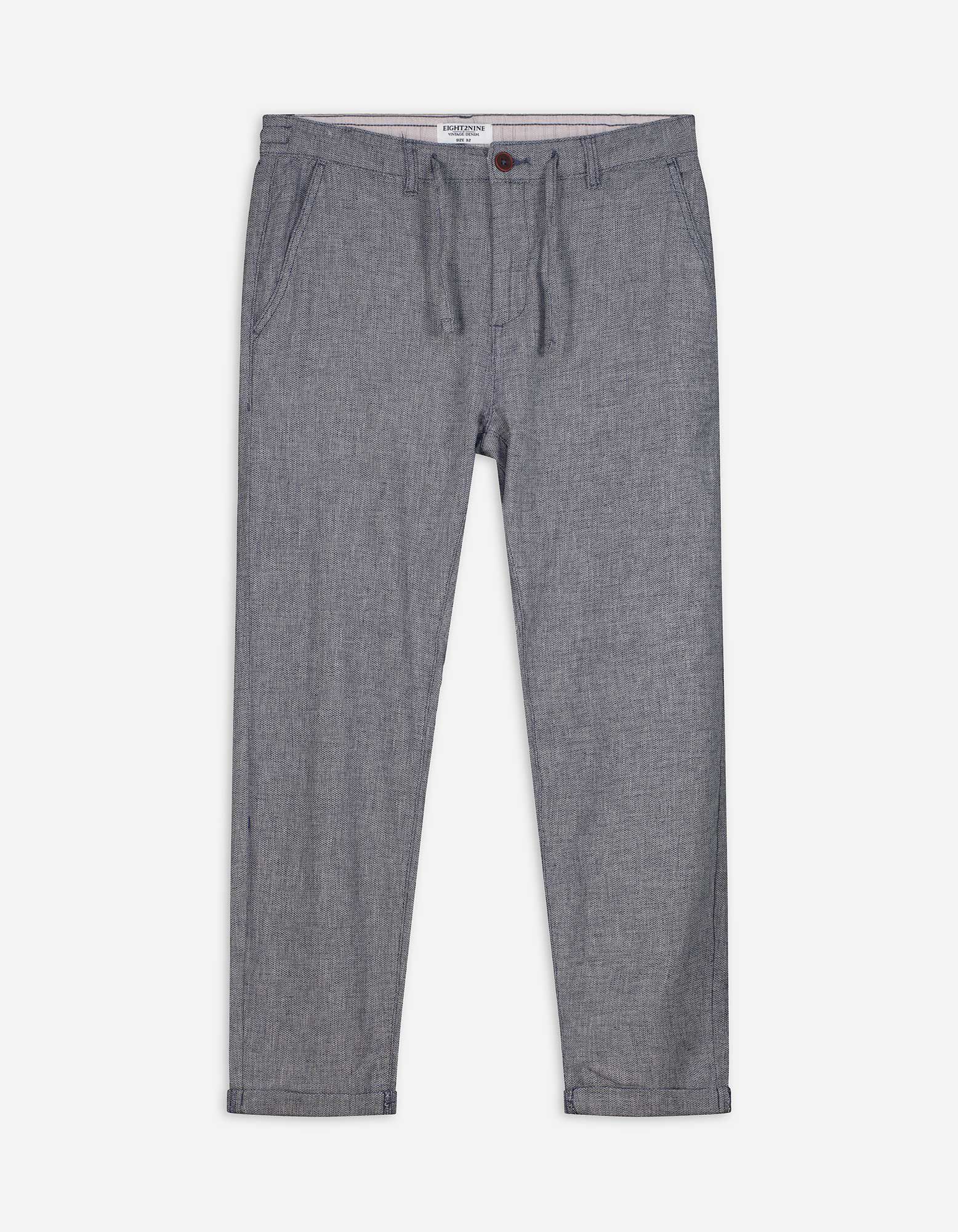 Chinohose - Leinen-Optik - dunkelblau