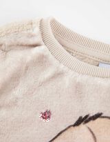 Sweatshirt - Paillettenbesatz - beige
