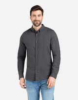 Overhemd - Linnenmix - donkergrijs