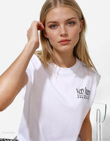 Top - Spadlá ramena - bílá