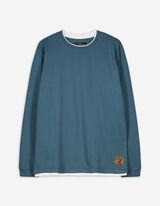 Langarmshirt - Double-Layer-Look - türkis