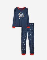 Damen Pyjama Set aus Langarmshirt und Hose  - Allover-Print