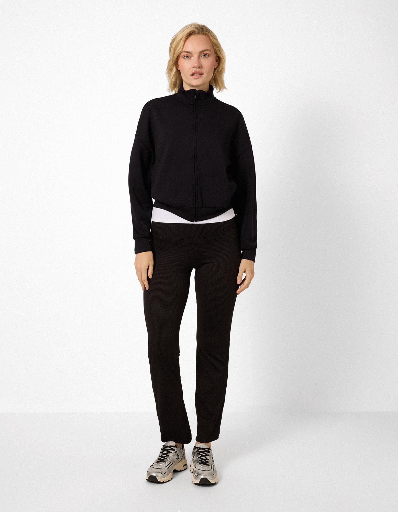 Sweatjacke - Soft-Touch - Schwarz