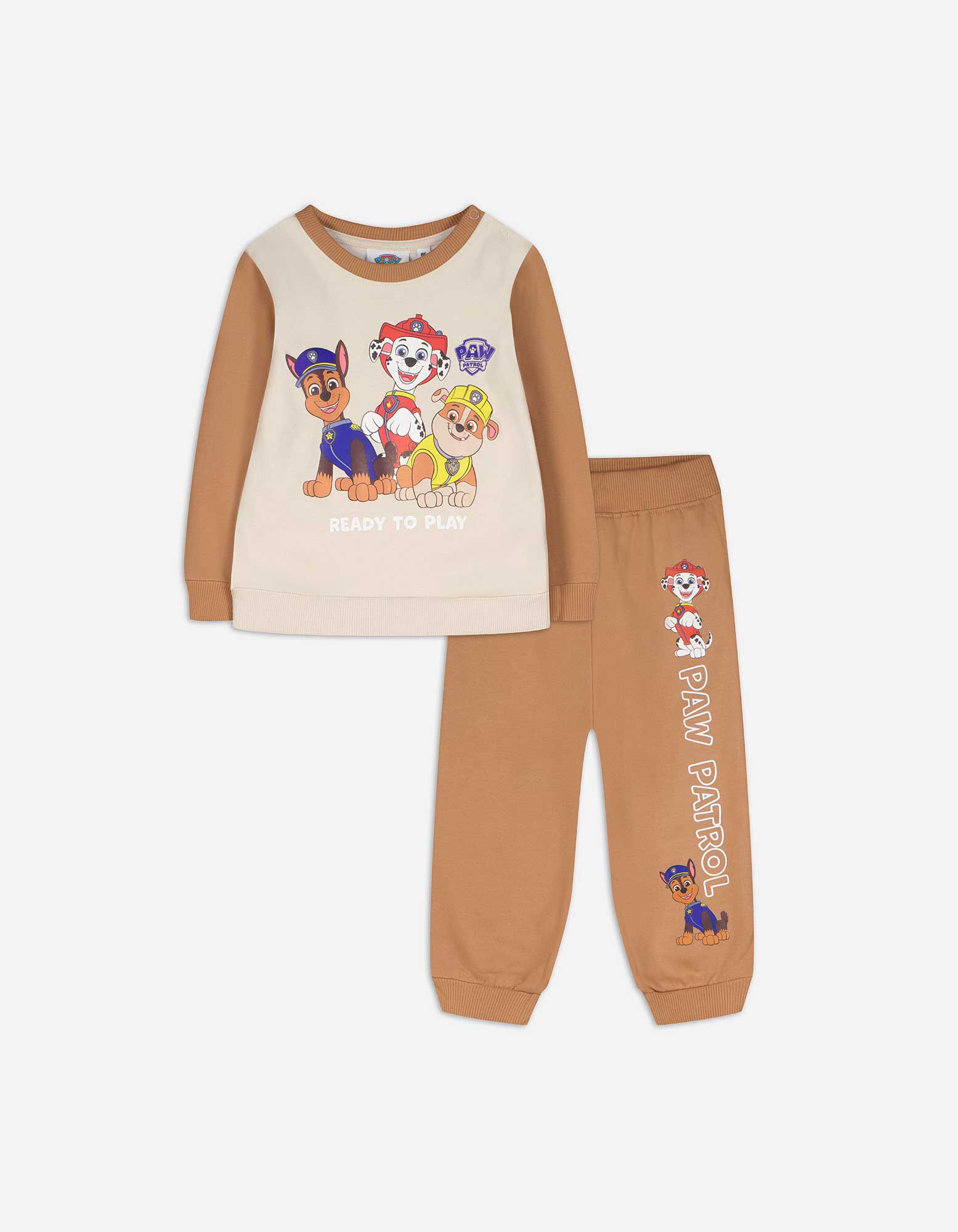 Set van sweatshirt en broek Paw Patrol beige