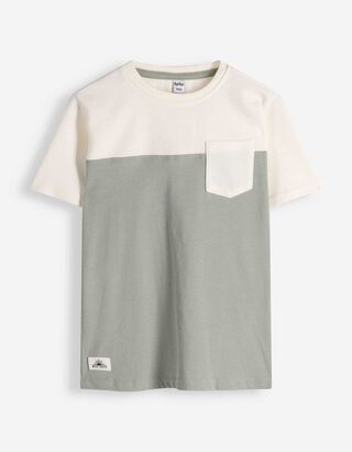 T-Shirt - Color-Blocking - gr&uuml;n